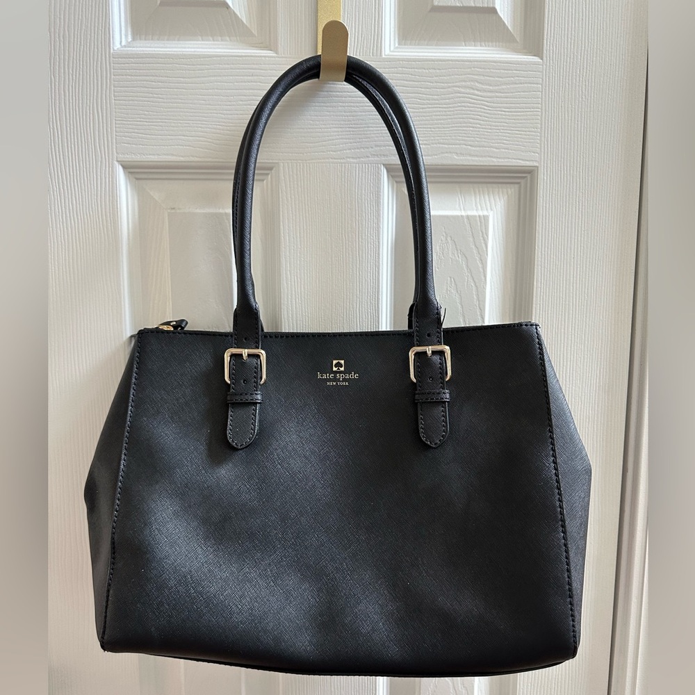 Gently used Kate Spade Black Leather Tote Bag